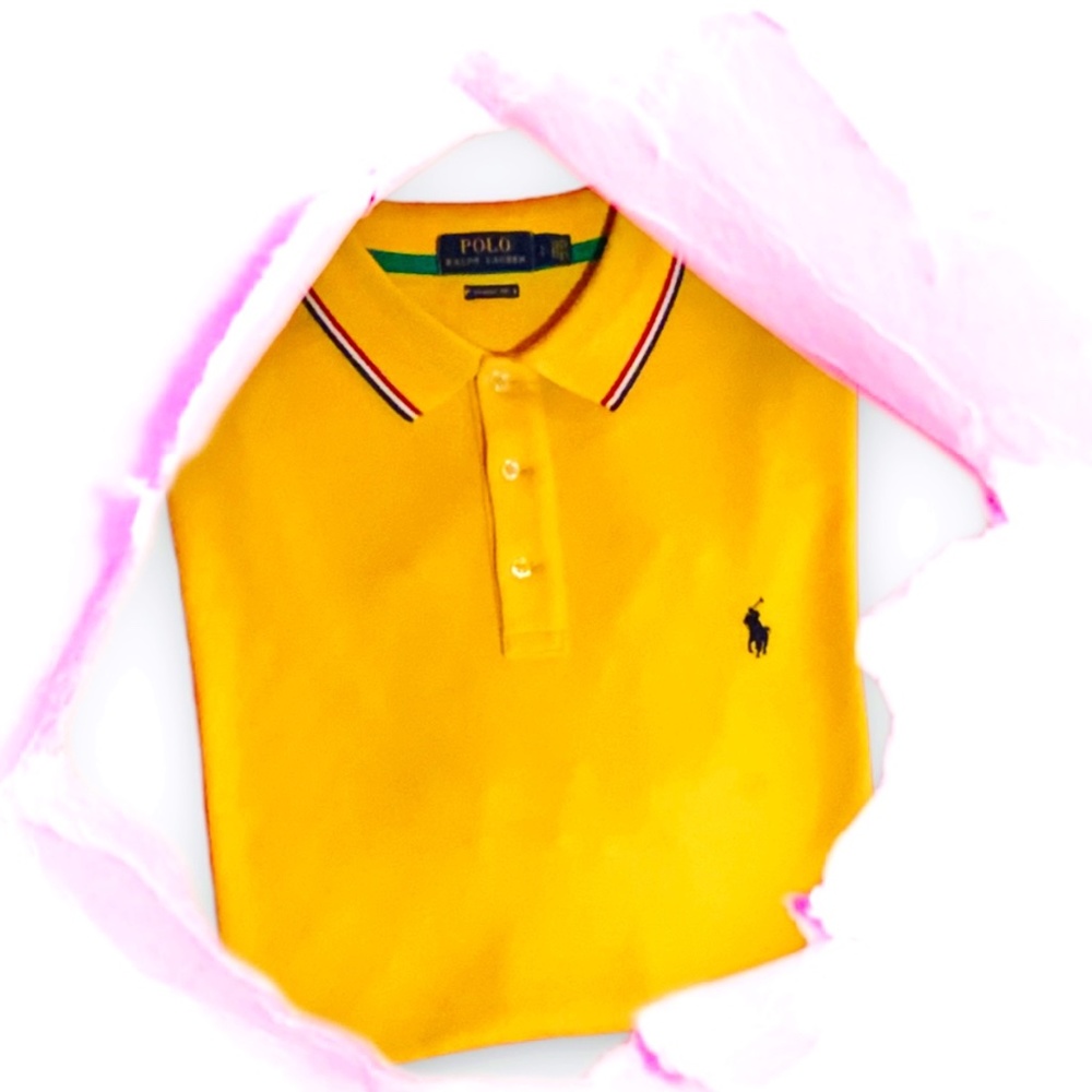 POLO RALPH LAUREN classic fit yellow/blue polo